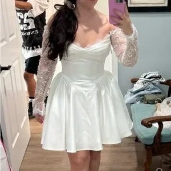 Elegant White Lace Dress NWOT Esme - Picture 1 of 5